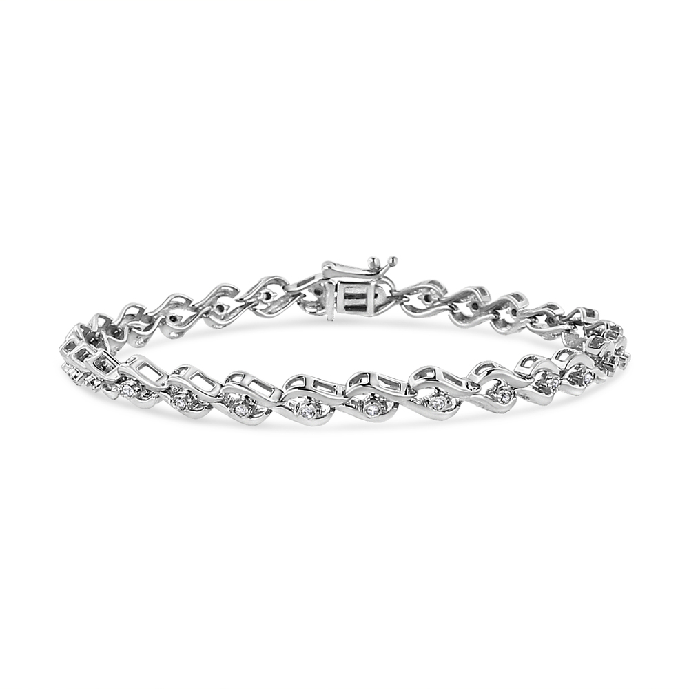 .925 Sterling Silver 1/10 Cttw Round-Cut